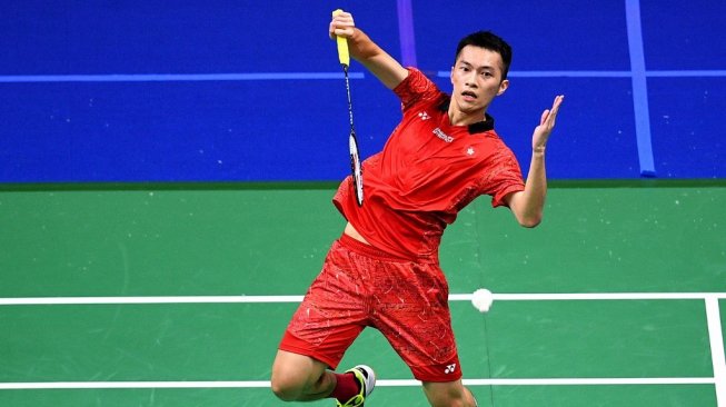 Pebulutangkis tunggal putra Hong Kong berdarah Indonesia, Angus Ng Ka Long, di Istora Senayan, Jakarta. [AFP/Johannes Eisele]