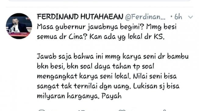 Cuitan Ferdinand, Tsamara dan Dedek Prayudi soal bahan baku Getah Getih. (Twitter).