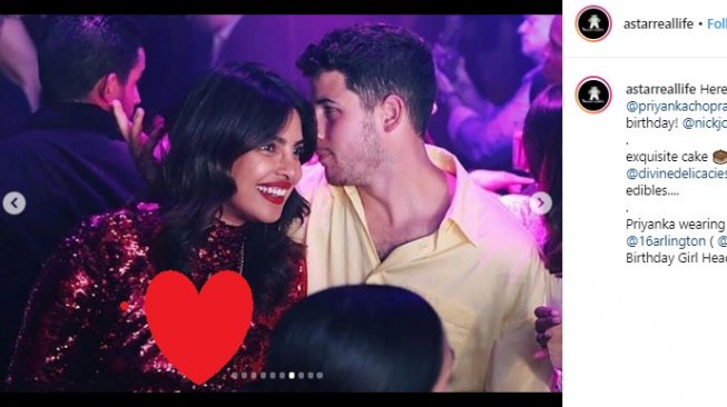 Ulang Tahun ke-37, Priyanka Chopra Tampil Seksi dengan Dress Merah. (Instagram/@astarreallife)