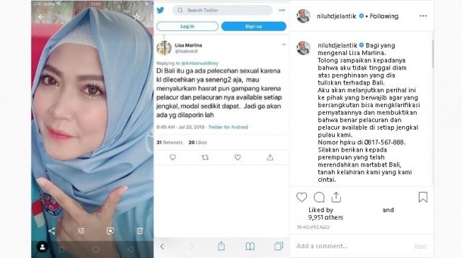 Niluh Djelantik berniat laporkan Lisa Marlina - (Instagram/@niluhdjelantik)