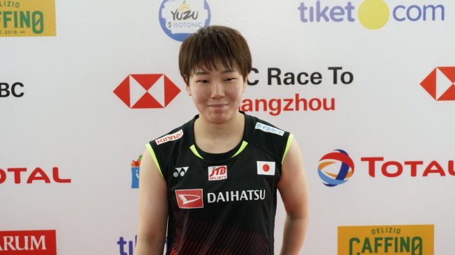 Pebulutangkis tunggal putri Jepang, Akane Yamaguchi keluar sebagai juara Indonesia Open 2019. (Suara.com/ Arief Apriadi) 