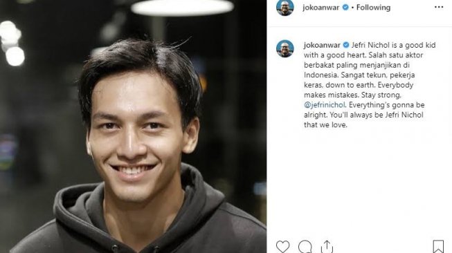 Joko Anwar Jefri Nichol Adalah Anak Yang Baik Dengan Hati Yang Baik