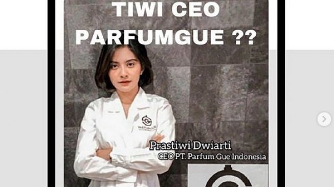 Tiwi eks T2 sebagai CEO Parfum Gue. [Instagram]