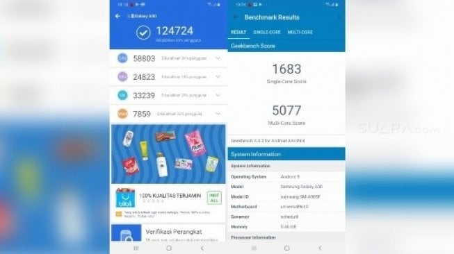 Hasil benchmartk realme X. [Suara.com/Tivan Rahmat]