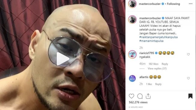 Deddy Corbuzier ikut-ikutan bikin video pamit. [instagram/mastercorbuzier]