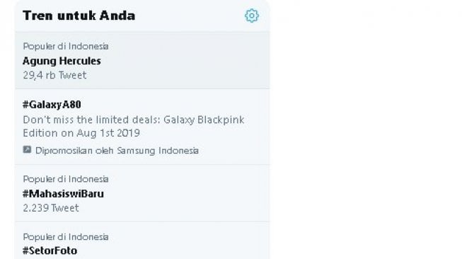 Agung Hercules jadi trending topic Twitter. (Twitter)