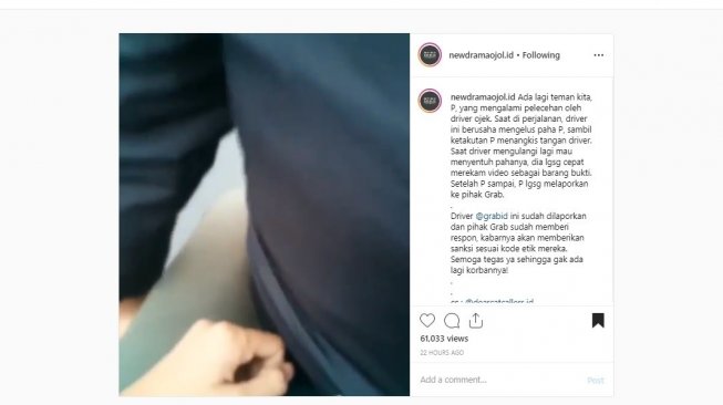 Sempat Terekam, Video Driver Ojol yang Coba Elus Paha Customer Ini Viral