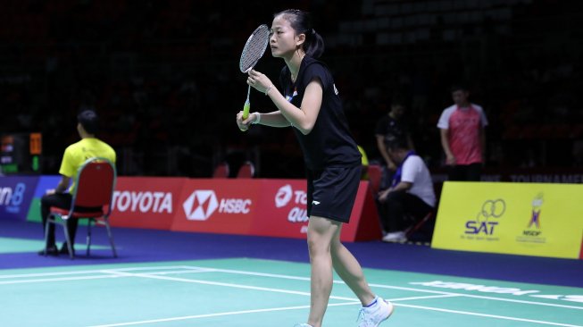 Pebulutangkis tunggal putri Indonesia, Fitriani, melaju ke perempat final Thailand Open 2019 usai mengalahkan kompatriotnya Lyanny Alessandra Mainaky, Kamis (1/8). [Humas PBSI]