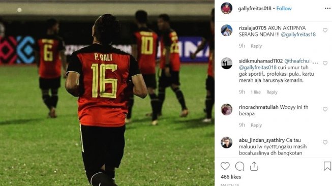 Netizen ramai-ramai mencibir kapten Timnas Timor Leste U-15, Paulo Domingos Gali da Costa Freitas. (Instagram/@gallyfreitas018)