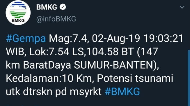 Gempa Banten Terasa di Jogja, Warga Bantul Berhamburan Keluar Rumah