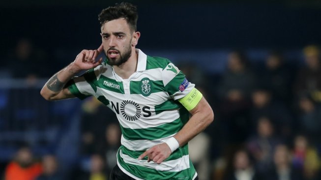 Gelandang Sporting CP, Bruno Fernandes. [PAU BARRENA / AFP]