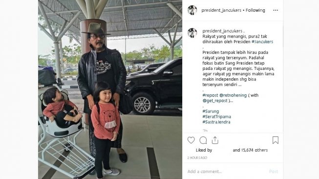 Sujiwo Tejo foto dengan Kirana dan Rumaysa - (Instagram/@president_jancukers)