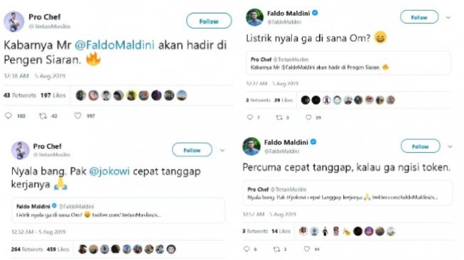 Cuitan antara Faldo Maldini dan Tretan Muslim - (Twitter/@TretanMuslim/@FaldoMaldini)