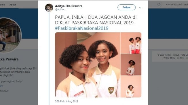 Dua orang anggota Paskibraka manis asal Papua. [Twitter]