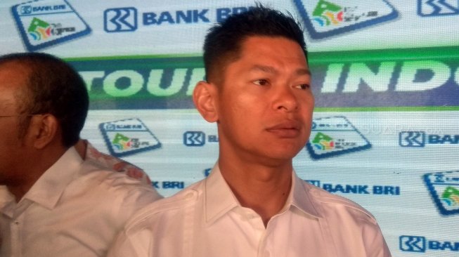 Bos Mahkota Promotion (M-Pro), Raja Sapta Oktohari di kawasan Sudirman, Jakarta Pusat, Selasa (6/8/2019). [Suara.com/Arief Apriadi]