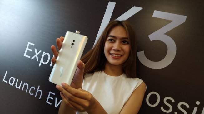 Oppo K3 diluncurkan di Jakarta, Rabu (7/8/2019). [Suara.com/Tivan Rahmat]