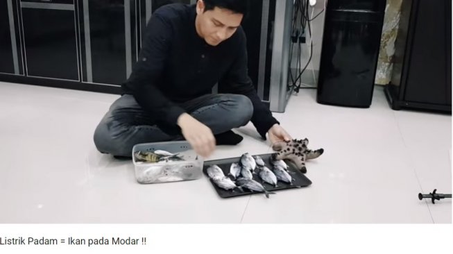 Ikannya Mati Akibat Listrik Padam, Lucky Hakim: Kugoreng dan Kumakan. Tangkapan layar (Youtube/Lucky Hakim Channel)