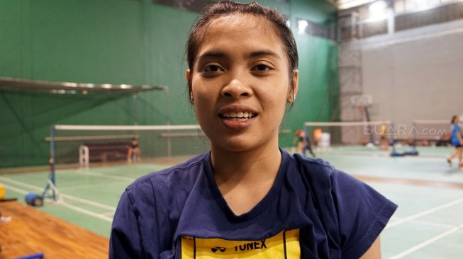 Pebulutangkis tunggal putri Indonesia, Gregoria Mariska Tunjung, saat ditemui di Pelatnas PBSI, Cipayung, Jakarta Timur, Senin (6/8/2019). [Suara.com/Arief Apriadi]