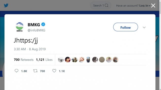 Cuitan BMKG - (Twitter/@infoBMKG)