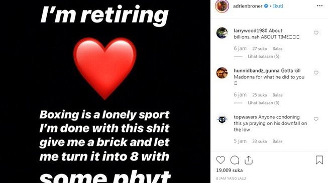 Adrien Broner mengumumkan pensiun. [Instagram/adrienbroner]