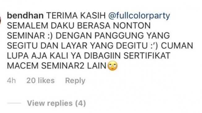 Testimoni penonton konser Westlife. [Twitter]