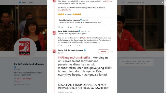 Tolak KPI awasi konten media digital - (Twitter/@psi_id)