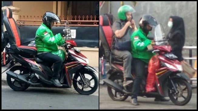 Dikira Antar Pesanan, Ojol Ini Sengaja Pasang Kursi Mobil di Jok Penumpang