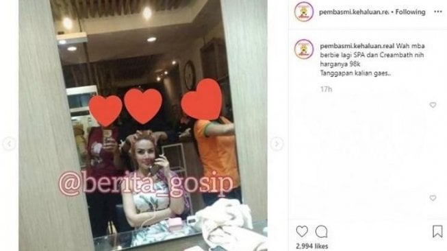  Barbie Kumalasari saat melakukan perawatan di sebuah salon dengan harga di bawah Rp 100 ribu. [Instagram]