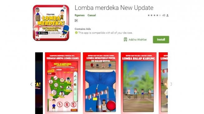 Game Android bertema HUT RI karya anak bangsa. [Google Play Store]