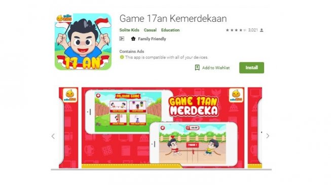 Game Android bertema HUT RI karya anak bangsa. [Google Play Store]