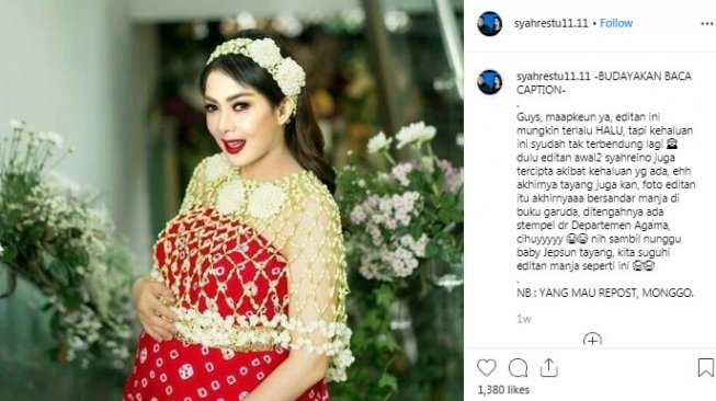 Beredar Foto Inces Perut Buncit, Syahrini Hamil?