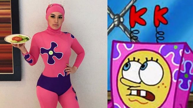 Cosplay bertema Spongebob. (Instagram/@beebinch)