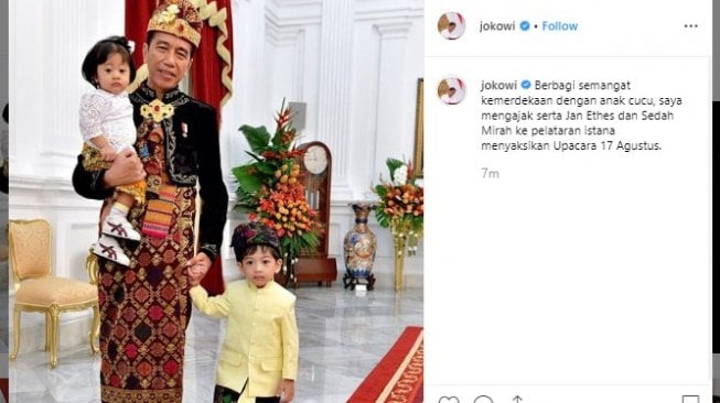 Presiden Joko Widodo bersama Jan Ethes dan Sedah Mirah. (Instagram/@jokowi)