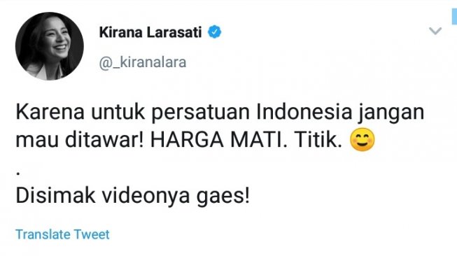 Bidik layar video yang diunggah politikus PDIP Kirana Larasati. (Twitter).