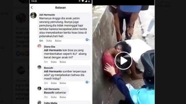 Bocah pemulung sempat dikira meninggal. (Facebook/Andik Agus Mardiko)