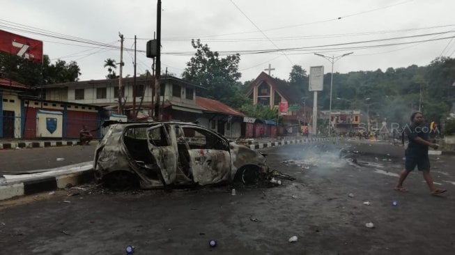 Kerusuhan di Manokwari Papua. (Dokumen Safwan Ashari Raharusun)
