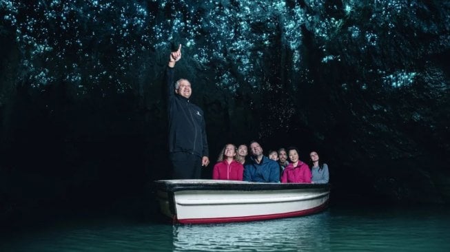 Bak Kristal, Menikmati Atraksi Cahaya Biru di Gua Waitomo Glowworm