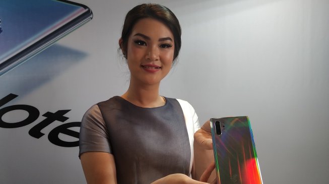 Samsung Galaxy Note 10 dan Galaxy Note 10 Plus diluncurkan di Jakarta, Rabu (21/8/2019). [Suara.com/Tivan Rahmat]