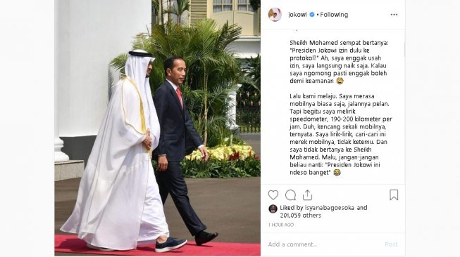 Presiden Jokowi dan Putra Mahkota Abu Dhabi Syekh Mohammed - (Instagram/@jokowi)