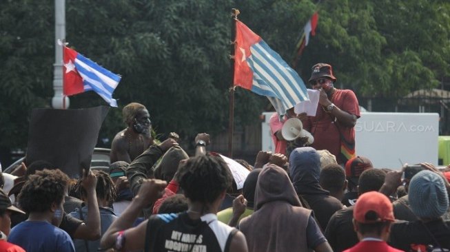 Kibarkan Bendera Bintang Kejora, Massa Aksi: Papua Bukan Merah Putih
