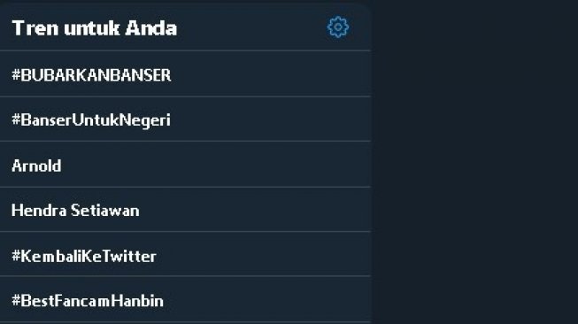 Tagar #Bubarkanbanser jadi trending topic Twitter pada Minggu (25/8/2019). (Twitter)