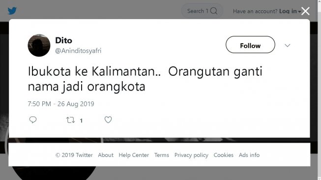 Usulan nama ibu kota baru - (Twitter)