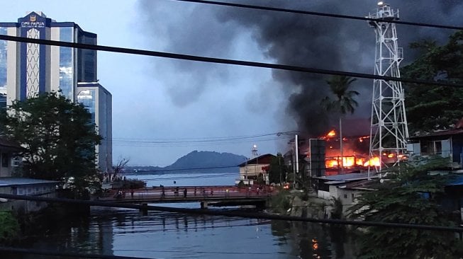 Suasana di Jayapura, Papua, Kamis (29/8). [ANTARA FOTO/Indrayadi TH]