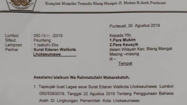 Mantap! Pemkot Lhokseumawe Berlakukan Jumat Berbahasa Aceh