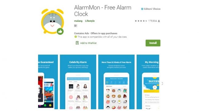 Aplikasi alarm, AlarmMon. [Google Play Store]