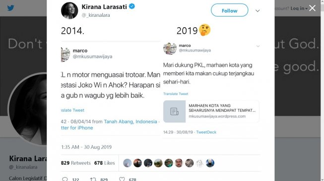 Cuitan Kirana Larasati - (Twitter/@_kiranalara)