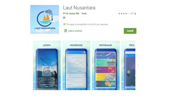 Aplikasi Laut Nusantara. [Google Play Store]