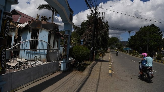 Suasana di Kota Jayapura, Papua, Sabtu (31/8). [ANTARA FOTO/Zabur Karuru]