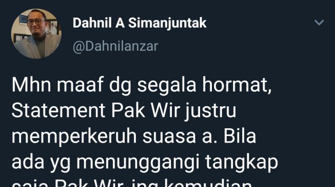 Cuitan jubir Prabowo Subianto, Dahnil Anzar Simanjuntak. (@Dahnilanzar).