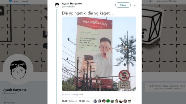 Reklame iklan apartemen unik. [Twitter]